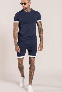 Vêtements de sport à séchage rapide pour hommes, ensemble double en coton avec logo personnalisé/t-shirt et short, Offre Spéciale - Product Image 3