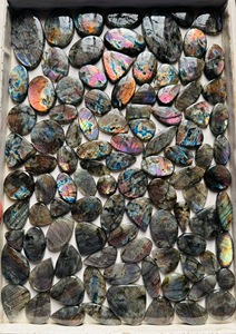 Natural Labradorite Cabochon High Flash Multi <b>Fire</b> – Blue, Purple, Orange Rainbow Labradorite Loose Gemstone Wholesale Lot, - Product Image 2