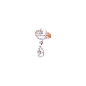 Pendientes de Oro Rosa con Diamantes Cultivados en Laboratorio en Forma de Corazón, Flor y Lágrima - Product Image 1