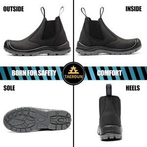 Botas de Trabajo con Punta de Acero para Hombre, Botas Chelsea Sin Cordones con Suela Antipinchazos de Kevlar, ASTM F 2412-24, Industriales y de Construcción - Product Image 1