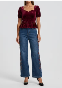 Jeans de Mezclilla de Cintura Alta y Pierna Recta para Mujer, Marca TRIBON SPORTS, Corte Regular Sin Elasticidad, Estilo Casual para Verano - Product Image 6