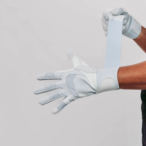 SAAR INDUSTRIES Men's White Cabretta Leather Ambidextrous Baseball Batting Gloves <b>Hook</b> Loop Closure Training Competitive <b>Games</b> - Product Image 6
