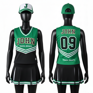 Maillot de cheerleading pour femmes en polyester GSM Interlock jaune, noir et blanc avec logo personnalisé par sublimation - Product Image 2