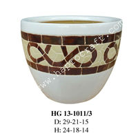 Pot de fleurs carré en céramique avec finition émaillée, design minimaliste écologique - Utilisation sur bureau et en jardin (HG 14-1244/3)