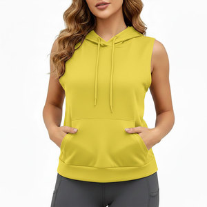 OEM ODM Custom Athletic Women Sleeveless <b>Hoodie</b> With Drawstring Hood Casual Style Women Gym Training & <b>Running</b> Tank Top <b>Hoodie</b> - Product Image 4