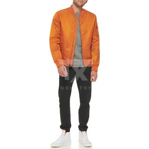 100% Polyester Slim Fit <b>Zip</b>-<b>Up</b> Men's Satin Bomber <b>Jacket</b>-Breathable Windproof Winter High Street Style - Product Image 4