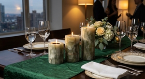 Natural Onyx Cylinder Pillar Candle Holder Tri Height <b>Set</b> Handmade Stone Candlestick Wedding Dining Wholesale Custom Logo - Product Image 5