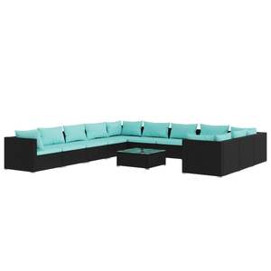 Conjunto Modular de Muebles de Jardín de 12 Piezas, Ratán Sintético Negro, Muebles de Exterior Modernos - Product Image 2