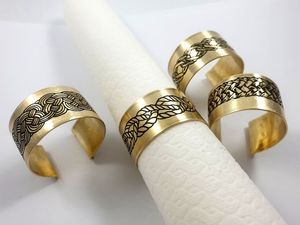 Luxury Gold Napkin Rings Round Brass <b>5</b> Cm Durable Wedding Table Decoration - Product Image 3