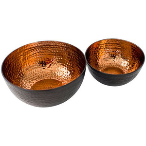 Admirables Cuencos de Cobre Martillado Hechos a Mano, Juego de Cuencos Modernos de Metal para Servir Alimentos y Regalos - Product Image 1