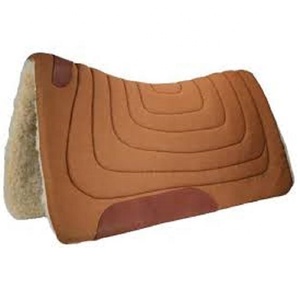 Tapis de selle western robuste en toile et feutre avec doublure en laine et fourrure diamantée, taille personnalisable pour l'équitation - Product Image 4