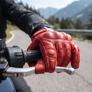 Gants de moto en cuir Dumela à doigts entiers, rouge, avec support de poignet, gants de cyclisme sportifs, respirants, pour toutes les saisons - Product Image 4