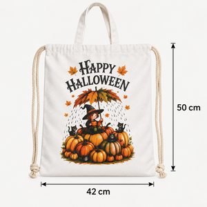 กระเป๋าผ้า Witchy Harvest พร้อมเชือกรูด ขนาด 42x50x00 ซม. 300 GSM RFD สีขาว โลโก้แบบกำหนดเอง แบรนด์แบบกำหนดเอง ขนาดแบบกำหนดเอง พิมพ์ลายแบบกำหนดเอง ขายส่ง - Product Image 5