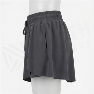 Women <b>Elastic</b> Waist Asymmetrical Drawstring Shorts Solid Color Casual Style High Waisted Comfortable Fit All Seasons Wear - Product Image 3