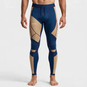 Amkoor Men's Custom Color Full Length <b>Compression</b> <b>Leggings</b> Solid Spandex Nylon Elastic Waist Digital Printing Sport Tights - Product Image 1