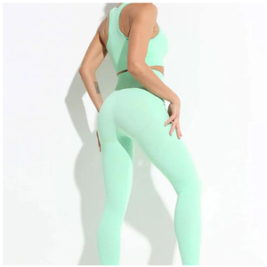 Conjunto de Yoga al por Mayor con el Último Diseño y Logotipo Personalizado, Ropa Deportiva, Leggings de Compresión, Conjunto de Yoga de Cintura Alta - Product Image 3