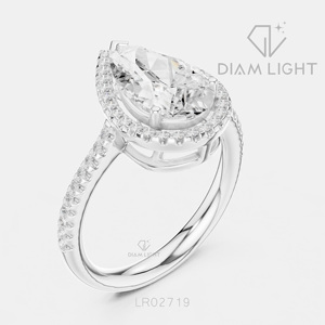 Bague de mariage en or blanc 14 carats avec diamant de laboratoire de 2,02 carats, taille poire, certifiée IGI, bijoux fins, cadeau pour fiançailles, mariage, anniversaire - Product Image 2