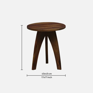 Wooden Side Table with Round Top and Tapered Legs Midcentury Design Freestanding Accent Furniture for Living Room Bedroom Home - Product Image 6