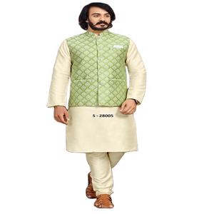 Vente chaude Élégant Long Coton Hommes Kurta pour Fête et Mariage Porter au Prix de Gros de l'Inde pour l'Exportation - Product Image 3