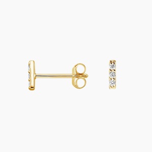 Pendientes colgantes con barra de diamantes de punta compartida - Product Image 3