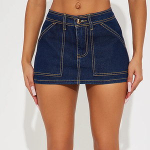 OEM Casual Solid Light Wash Denim Jacket and <b>Skirt</b> Two-Piece Set <b>for</b> Breathable - Product Image 3
