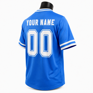 Camiseta de Baloncesto Sublimada Personalizada para Hombre, Cuello en V, Manga Corta, Nombre del Equipo 00, Azul, Ropa Deportiva de Poliéster que Absorbe la Humedad - Product Image 4