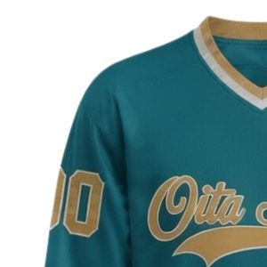 Camiseta Deportiva de Hockey sobre Hielo Sublimada en Color Verde Azulado para Hombre, Cuello en V, Rayas, Poliéster, Ropa de Equipo, Entrenamiento, Rendimiento - Product Image 6