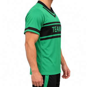 Camiseta de Lacrosse Sublimada Negra y Verde, Uniforme de Equipo, Manga Corta, Estilo Deportivo, Personalizada con Impresión, Ropa Deportiva - Product Image 3