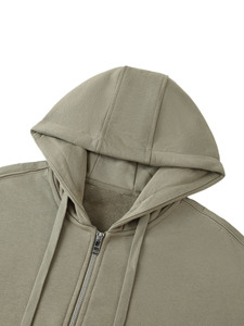 Sudadera con Capucha de Alta Calidad para Hombre, Invierno, Ecológica, de Algodón y Forro Polar, Cierre Completo, Corte Regular, Estilo Urbano, con Bolsillos - Product Image 4
