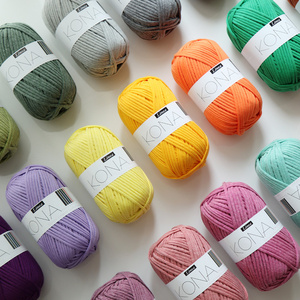 chain yarn KONA Hand Knitting Spun Ivory Acrylic 45%, Cotton 37%, Nylon 18% acrylic yarn for knitting - Product Image 2