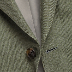 Blazer en laine pour homme, style britannique, simple boutonnage, col cranté, infroissable, coupe classique, vert olive - Product Image 6