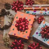 Wholesale Butterfly Bow Gift <b>Ribbons</b> <b>Red</b> Metallic Polyester Woven Double Face Digital Printed Logo/Graphic Design Christmas - Product Image 3