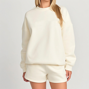 Premium Women Lounge Set Crewneck Sweatshirts Customized Design Embroidery Cotton Fleece Private <b>Label</b> Casual Hoodies Supplier - Product Image 5