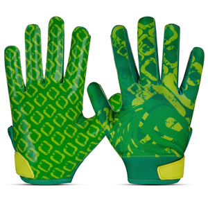 Lightweight Leather American Football <b>Gloves</b> <b>Hand</b> Grips <b>Moisture</b> Wicking Breathable Fabric Non-Slip Grip Full Finger All Weather - Product Image 1