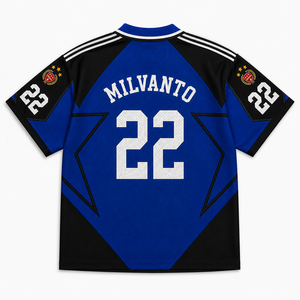 Maillot de football personnalisé |   Maillot d'entraînement respirant en maille à manches courtes pour hommes, pour joueurs |   Nom et numéro personnalisés - Product Image 2