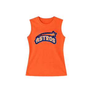 New Summer <b>Sequin</b> Patchwork American Baseball 100% Cotton O-Neck Tank <b>Top</b> Casual Breathable Short-sleeved Regular Fit Blouse - Product Image 1