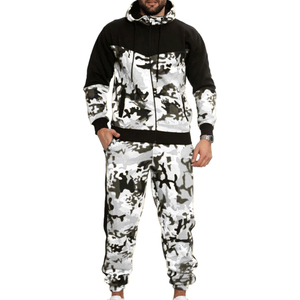 High Quality ARTIZ INTERNATIONAL <b>Mens</b> Streetwear 2-in-1 Printed Solid Heavy Fleece 100% Cotton Hoodie & Cargo Joggers - Product Image 6