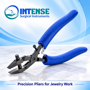 Pince parallèle professionnelle pour la fabrication de bijoux, outil de formage à mâchoires plates réglables avec poignée ergonomique bleue - Product Image 3