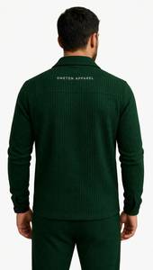 ONETEN APPARELS Conjunto Deportivo de Hombre con Capucha y Media Cremallera, Estampado en Bloques de Color Negro y Rojo, Manga Larga, Estilo Holgado, para Otoño - Product Image 5