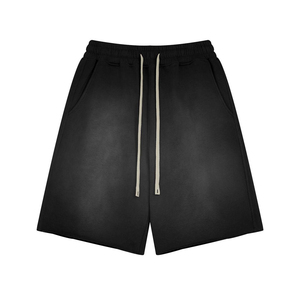 Shorts Bermuda en Coton Noir pour Homme, Taille Mi-Haute, Cordon de Serrage, Décontracté avec Poches, Tissu Tricoté Respirant - Product Image 2