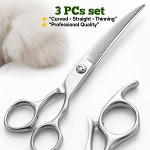 Pet Grooming <b>Scissors</b> Set <b>Dog</b> Hair Cutting Tools With Case Professional <b>Dog</b> Grooming <b>Scissors</b> With Comfortable Grip Handle - Product Image 1