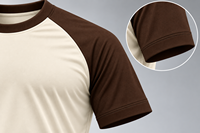 Kaos Raglan Lengan Pendek Pria O-Neck Kasual 100% Katun Logo JS Cetak Depan Bahan Jersey Cepat Kering Ukuran Besar