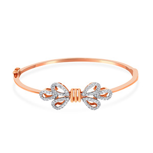Bracelet Boucle Luxe 14K Or Rose Entrelacé Diamants Scintillants et Diamants de Laboratoire Radiants – Design Classique pour Femme - Product Image 4