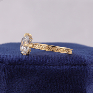แหวนหมั้นเพชร OMC Lab Diamond ทรงวินเทจ ดีไซน์วงแหวนซ่อน - Product Image 3