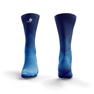 Printed Men's Crew Length Knitted Sports <b>Socks</b> with Standard Thickness Spandex/Nylon/Cotton Blend Quick Dry Anti Bacterial - Product Image 3