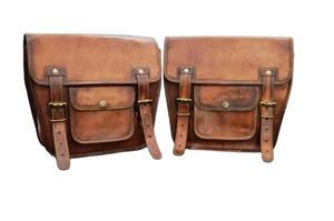 Vintage Leather Bike <b>Bag</b> Unique Christmas Gift Pair Saddle Front Pouch for Motorcycle Button Decoration for Summer Spring - Product Image 2