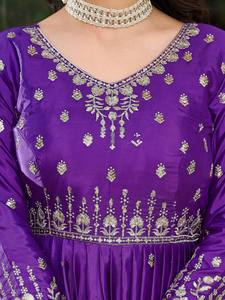 Lunching New Series With <b>own</b> Real <b>Modelling</b> product Gown Fabric Silk Inner Micro Work Thread with Sequence work Stich - Product Image 6