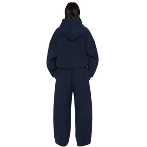 Survêtement ample et surdimensionné pour homme en molleton de coton épais, couleur unie, style hip-hop urbain, 500 g/m², vente en gros - Product Image 2