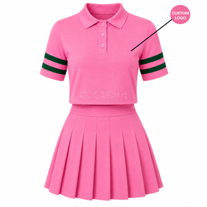 Ensemble polo décontracté sexy à manches courtes et jupe, personnalisé avec logo, pour sororité Cosh International Sisterhood, fabriqué par des fabricants de vêtements - Product Image 1