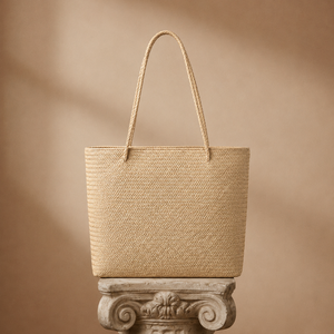 Bolso Tote Ecológico Tejido de Paja, Color Sólido, Estilo Bohemio, Abierto, para Todas las Temporadas, Bolso de Playa y Uso Diario para Mujer - Product Image 1
